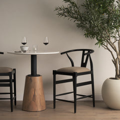 Trixie Black/Dark Taupe Wood Frame Counter Stool - Ornate Home