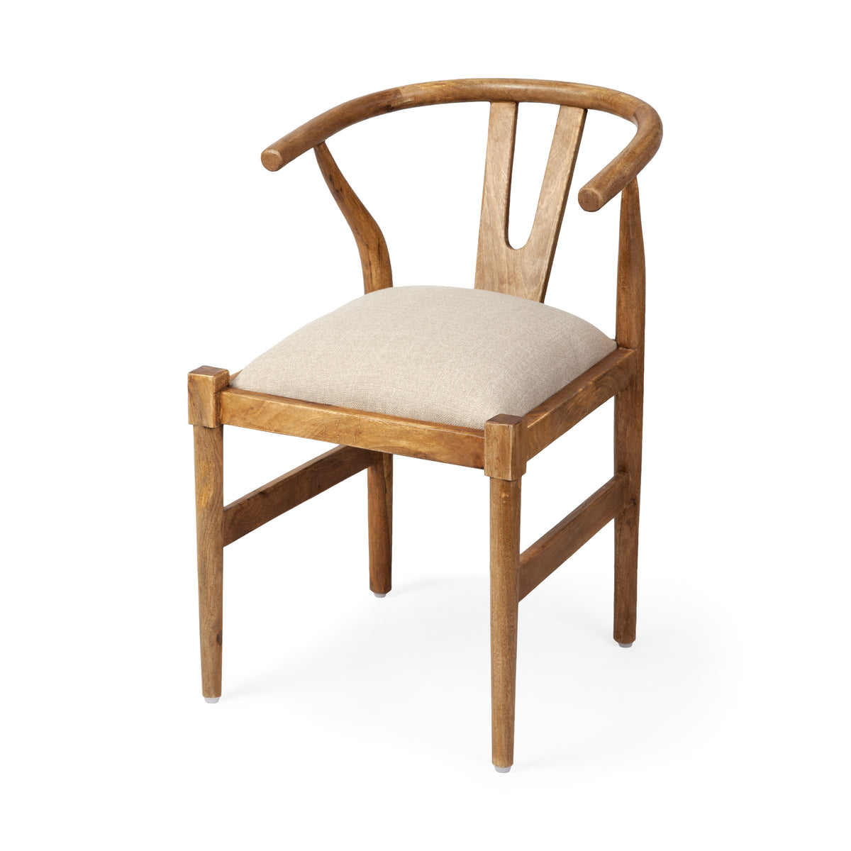 Trixie Cream/Brown Curved Back Dining Arm Chair - Ornate Home