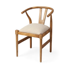 Trixie Cream/Brown Curved Back Dining Arm Chair - Ornate Home