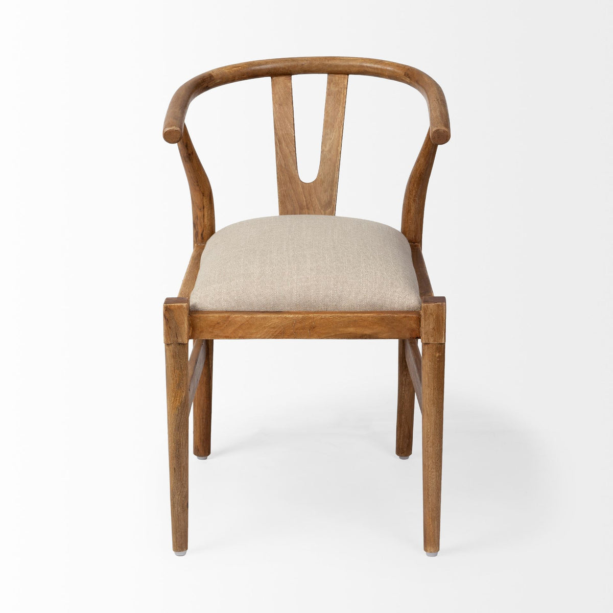 Trixie Cream/Brown Curved Back Dining Arm Chair - Ornate Home