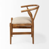 Trixie Cream/Brown Curved Back Dining Arm Chair - Ornate Home