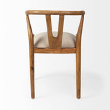 Trixie Cream/Brown Curved Back Dining Arm Chair - Ornate Home