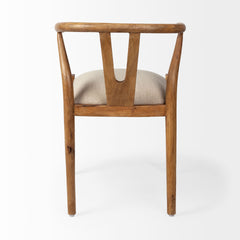 Trixie Cream/Brown Curved Back Dining Arm Chair - Ornate Home