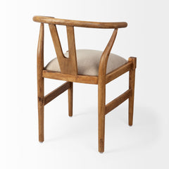 Trixie Cream/Brown Curved Back Dining Arm Chair - Ornate Home