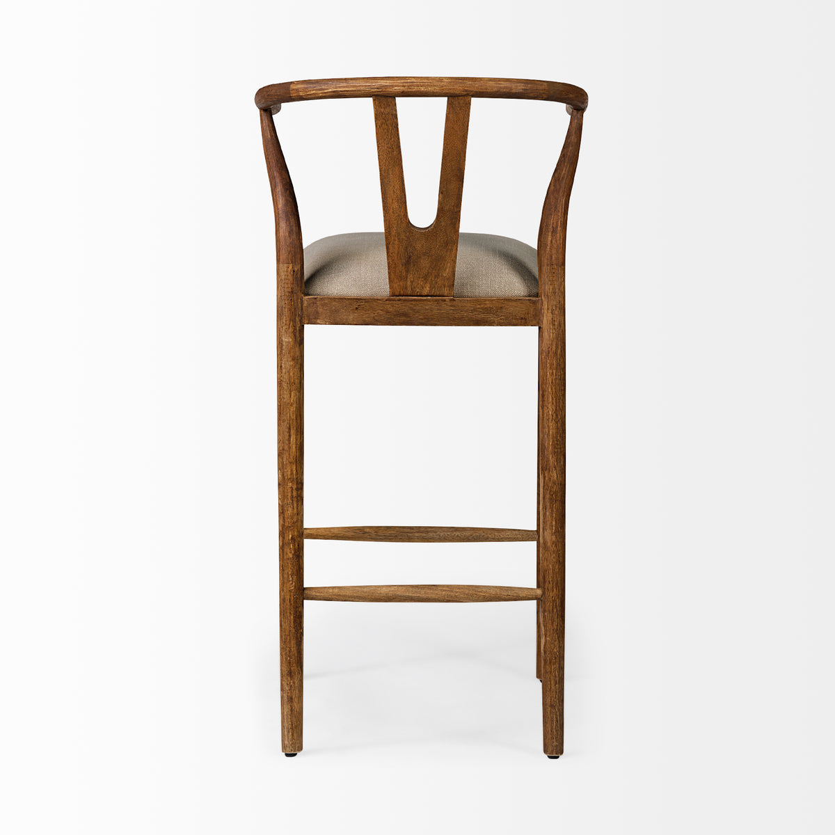 Trixie Cream/Brown Upholstered Seat Wood Frame Bar Stool - Ornate Home