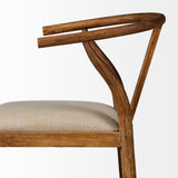 Trixie Cream/Brown Upholstered Seat Wood Frame Bar Stool - Ornate Home