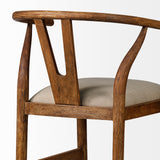 Trixie Cream/Brown Upholstered Seat Wood Frame Bar Stool - Ornate Home