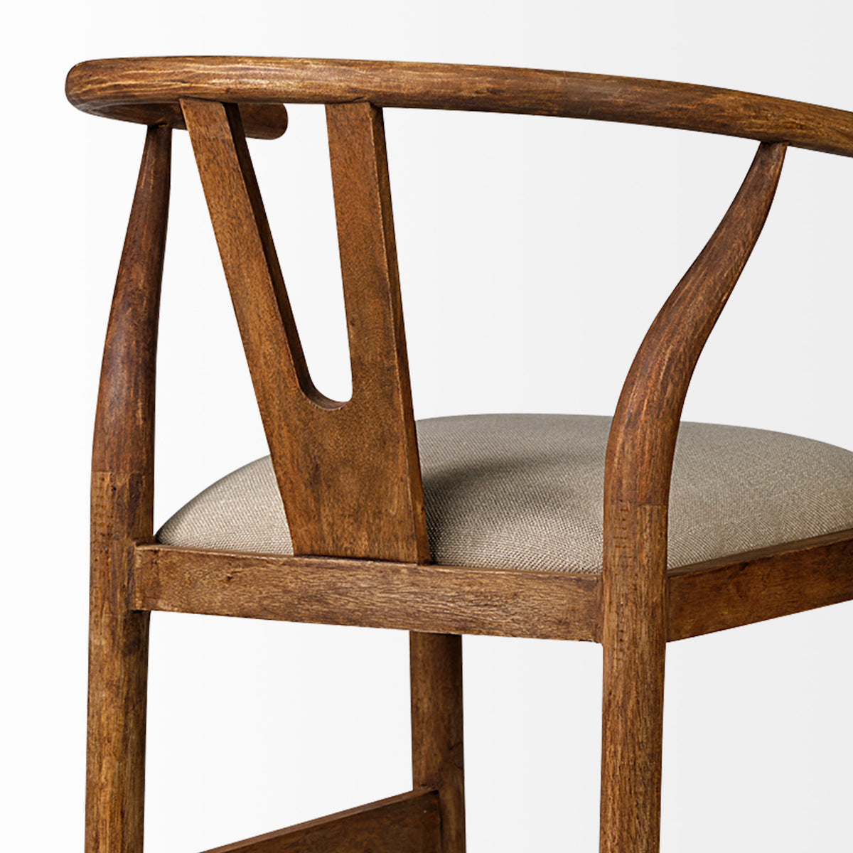 Trixie Cream/Brown Upholstered Seat Wood Frame Bar Stool - Ornate Home