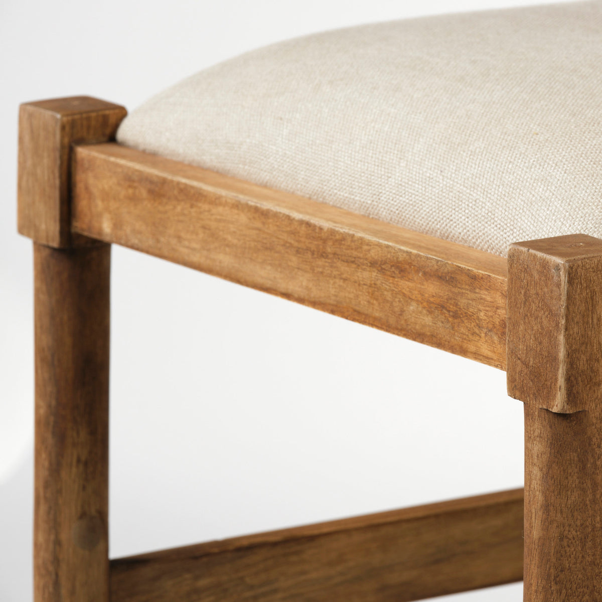 Trixie Cream/Brown Upholstered Seat Wood Frame Counter Stool - Ornate Home