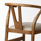 Trixie Cream/Brown Upholstered Seat Wood Frame Counter Stool - Ornate Home