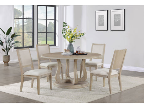 Trofello White Washed 5-piece Dining Room Set - Ornate Home