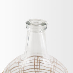 Troian Clear Medium Rattan Wrapped Glass Bottle - Ornate Home