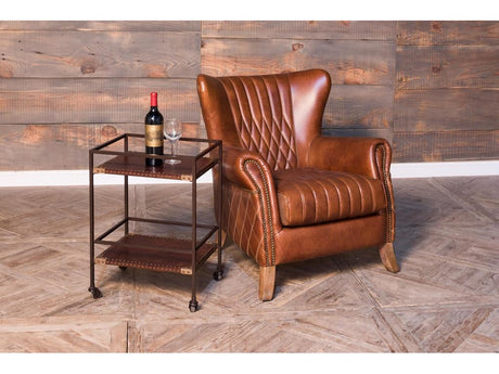 Trolley Brown Side Table - Ornate Home