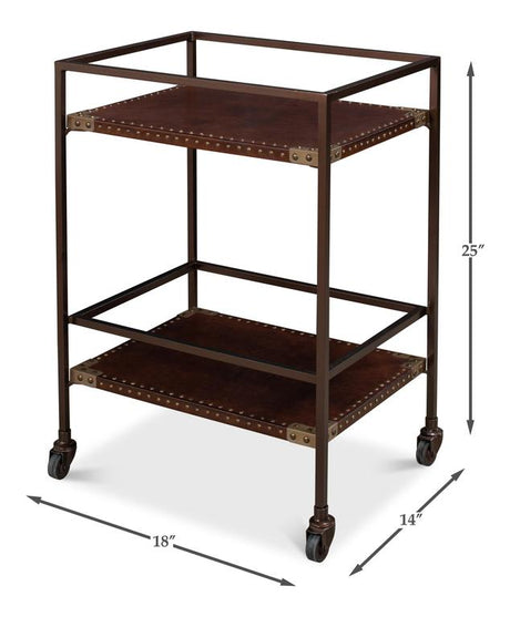 Trolley Brown Side Table - Ornate Home