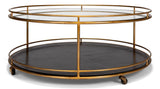 Trolley Gold Round Cocktail Table - Ornate Home