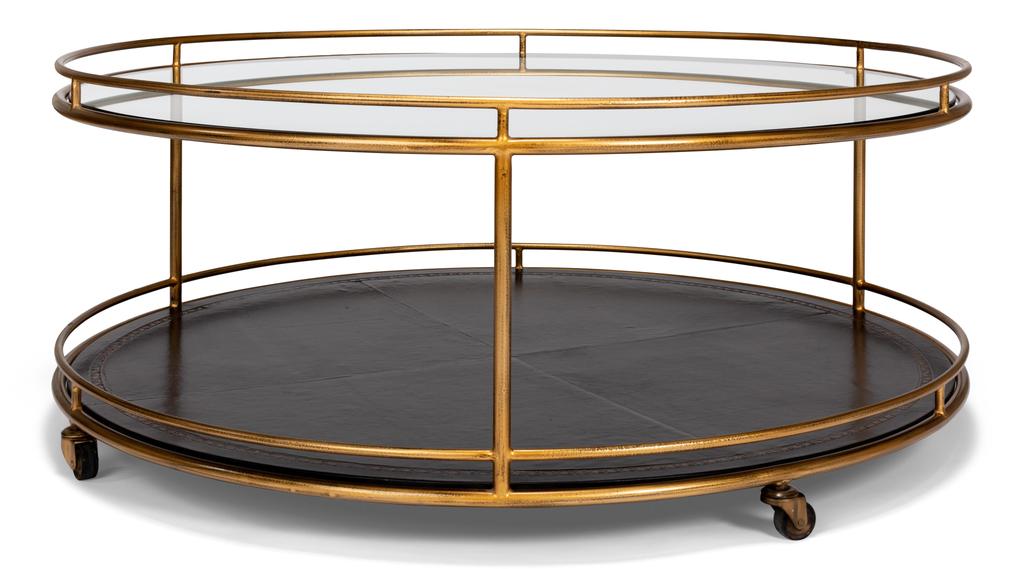 Trolley Gold Round Cocktail Table - Ornate Home