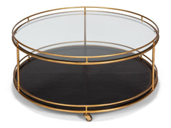 Trolley Gold Round Cocktail Table - Ornate Home