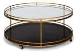 Trolley Gold Round Cocktail Table - Ornate Home