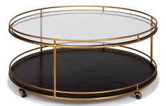 Trolley Gold Round Cocktail Table - Ornate Home