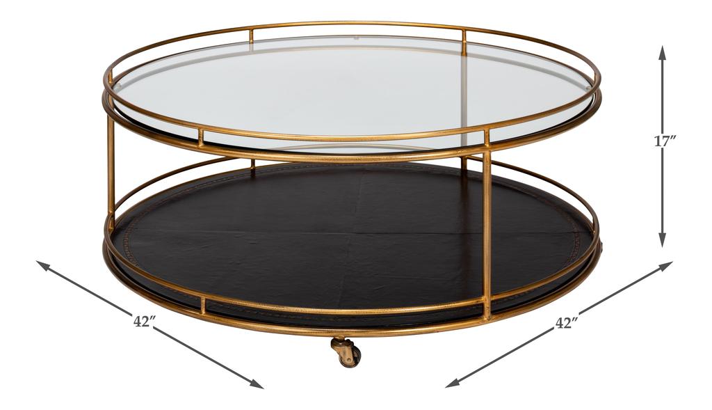 Trolley Gold Round Cocktail Table - Ornate Home