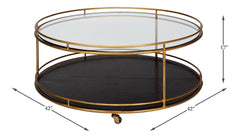 Trolley Gold Round Cocktail Table - Ornate Home
