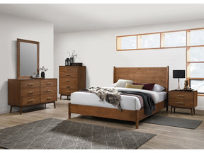 Tromso Walnut 5 Pc. Queen Bedroom Set w/ 2NS - Ornate Home