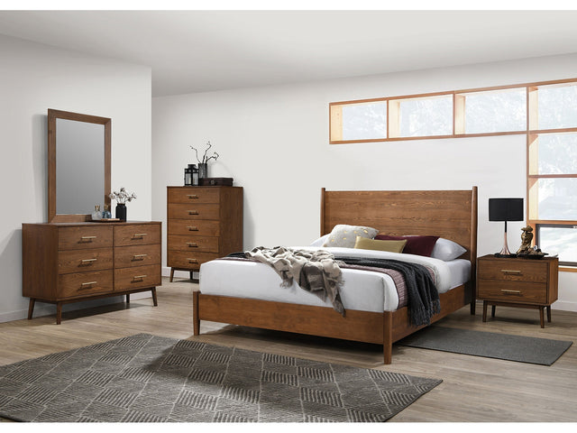 Tromso Walnut 5 Pc. Queen Bedroom Set w/ Chest - Ornate Home