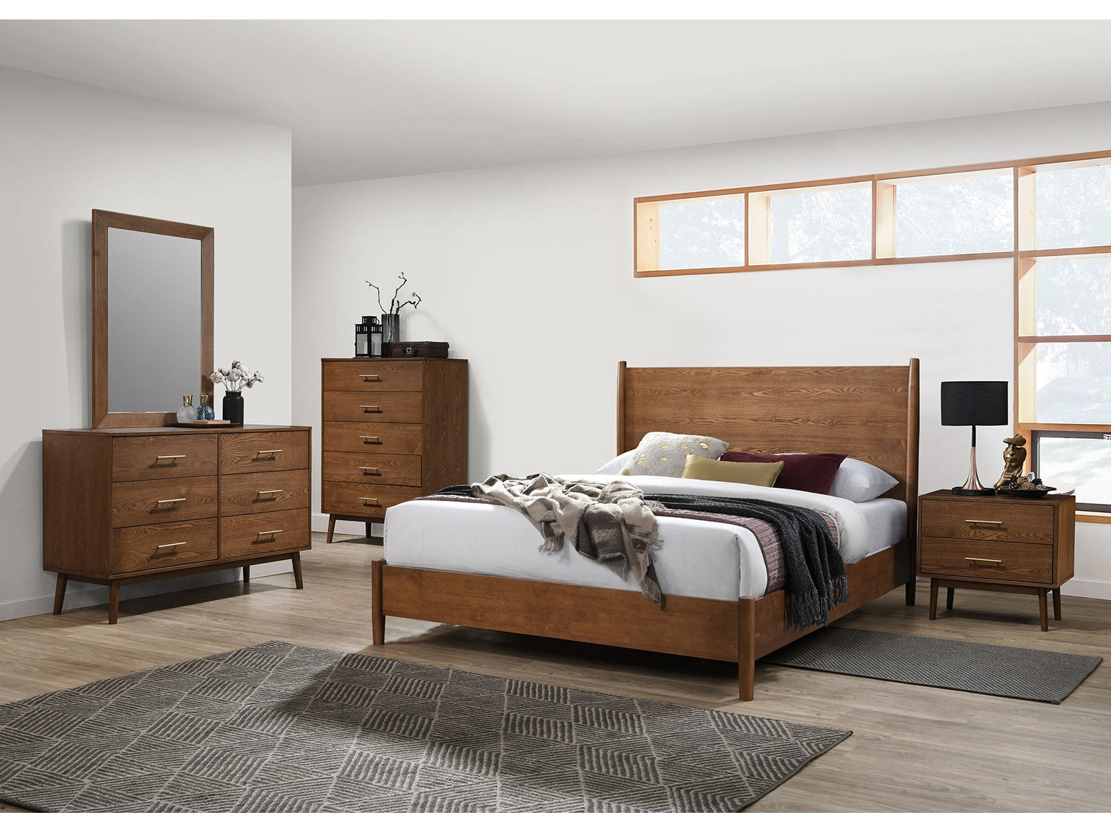 Tromso Walnut E.King Bed - Ornate Home