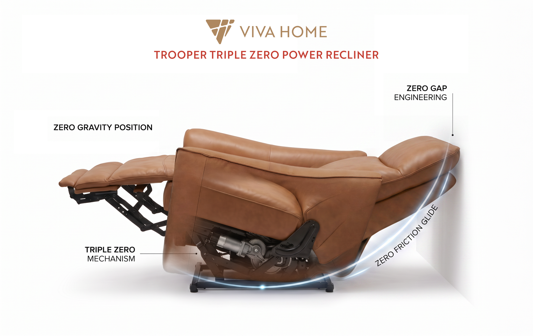 Trooper Triple Zero Power Recliner - Ornate Home
