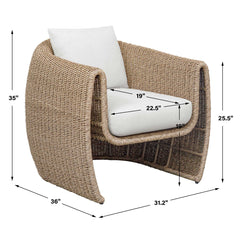 Tropic Brown Golden Flax Outdoor Lounge Chair - Ornate Home