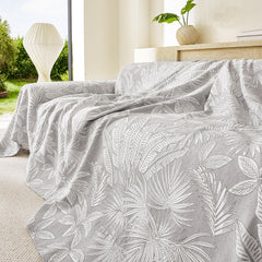 Tropical Botanical Leaf Texture Furniture Protector Blanket Soft Breathable Sofa Cover - Ornate Home