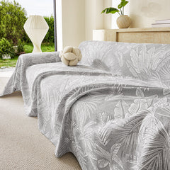 Tropical Botanical Leaf Texture Furniture Protector Blanket Soft Breathable Sofa Cover - Ornate Home