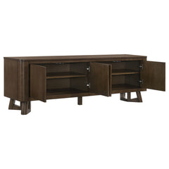 Trotter Brown 71-inch 4-Door Wood TV Stand Media Console - Ornate Home