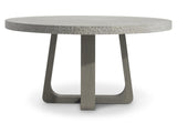 Trouville Raund Sand Grey/Weathered Teak Outdoor Dining Table - Ornate Home
