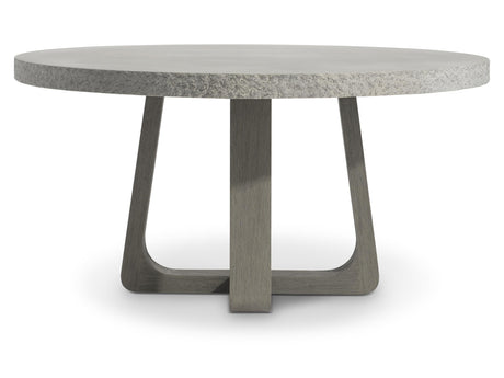 Trouville Raund Sand Grey/Weathered Teak Outdoor Dining Table - Ornate Home