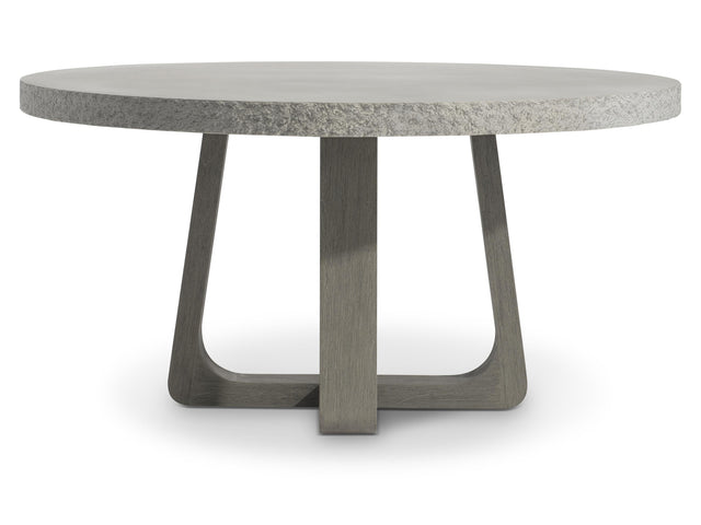 Trouville Raund Sand Grey/Weathered Teak Outdoor Dining Table - Ornate Home