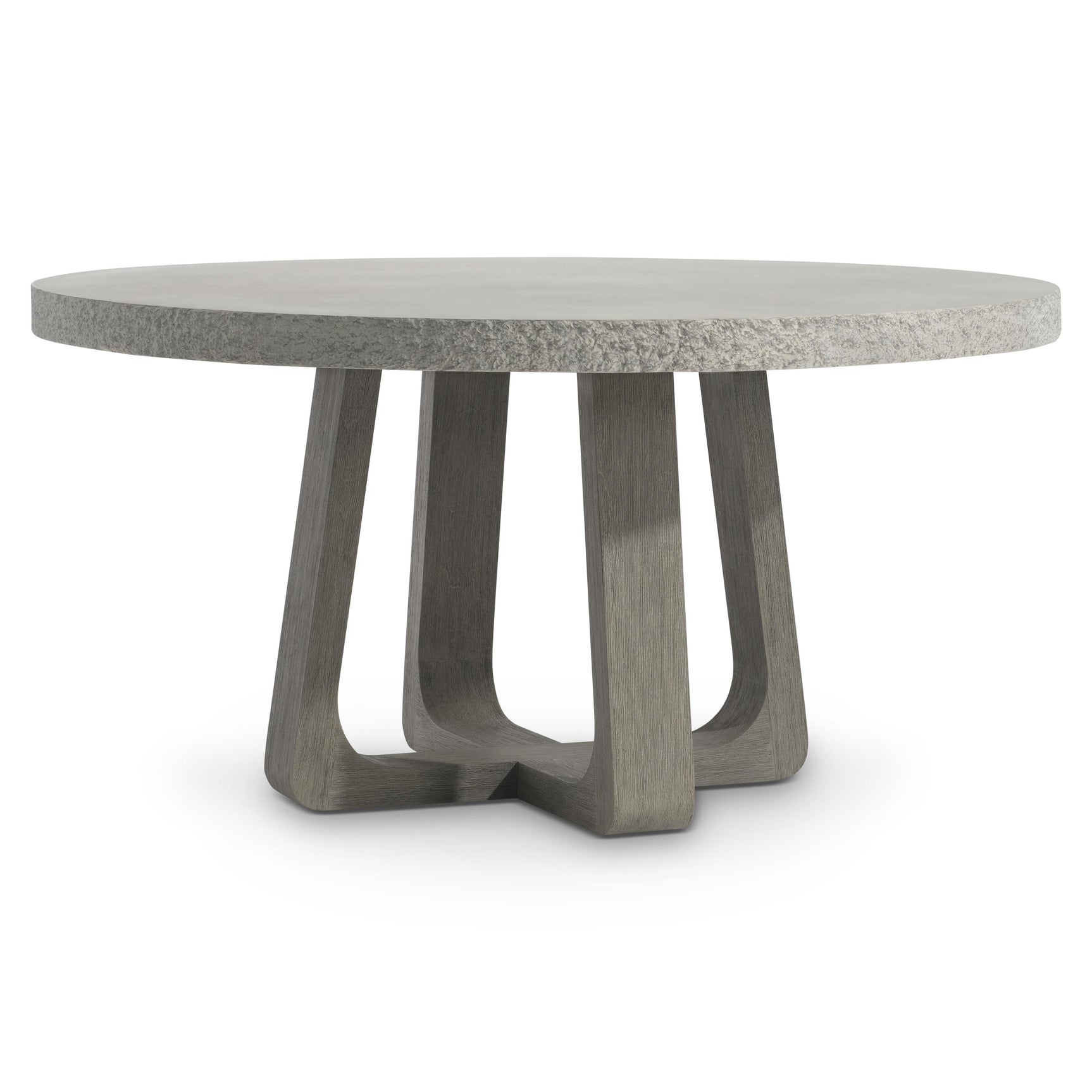 Trouville Raund Sand Grey/Weathered Teak Outdoor Dining Table - Ornate Home