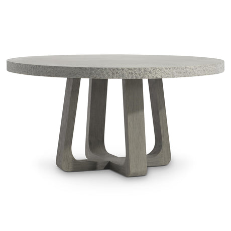 Trouville Raund Sand Grey/Weathered Teak Outdoor Dining Table - Ornate Home