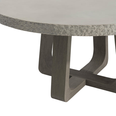Trouville Raund Sand Grey/Weathered Teak Outdoor Dining Table - Ornate Home