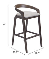 Troy Dove Gray & Espresso Barstool (Set of 2) - Ornate Home