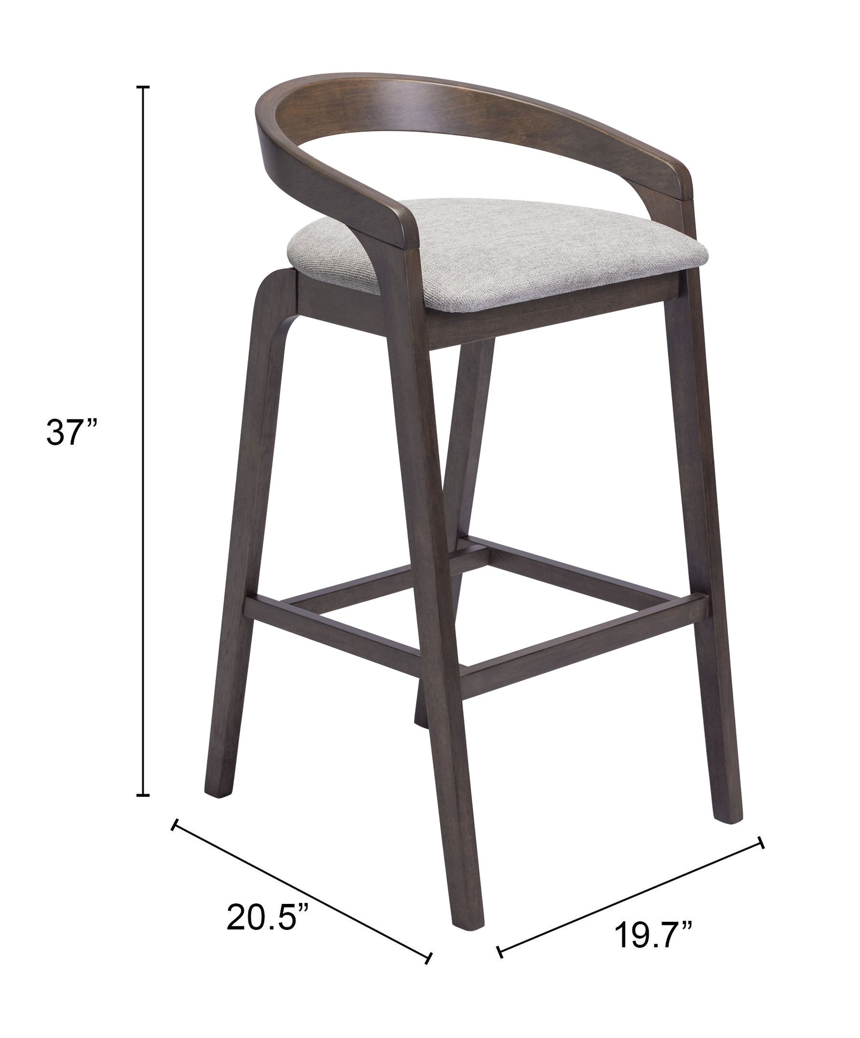 Troy Dove Gray & Espresso Barstool (Set of 2) - Ornate Home