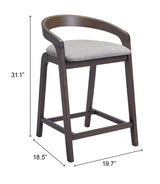 Troy Dove Gray & Espresso Counter Stool (Set of 2) - Ornate Home