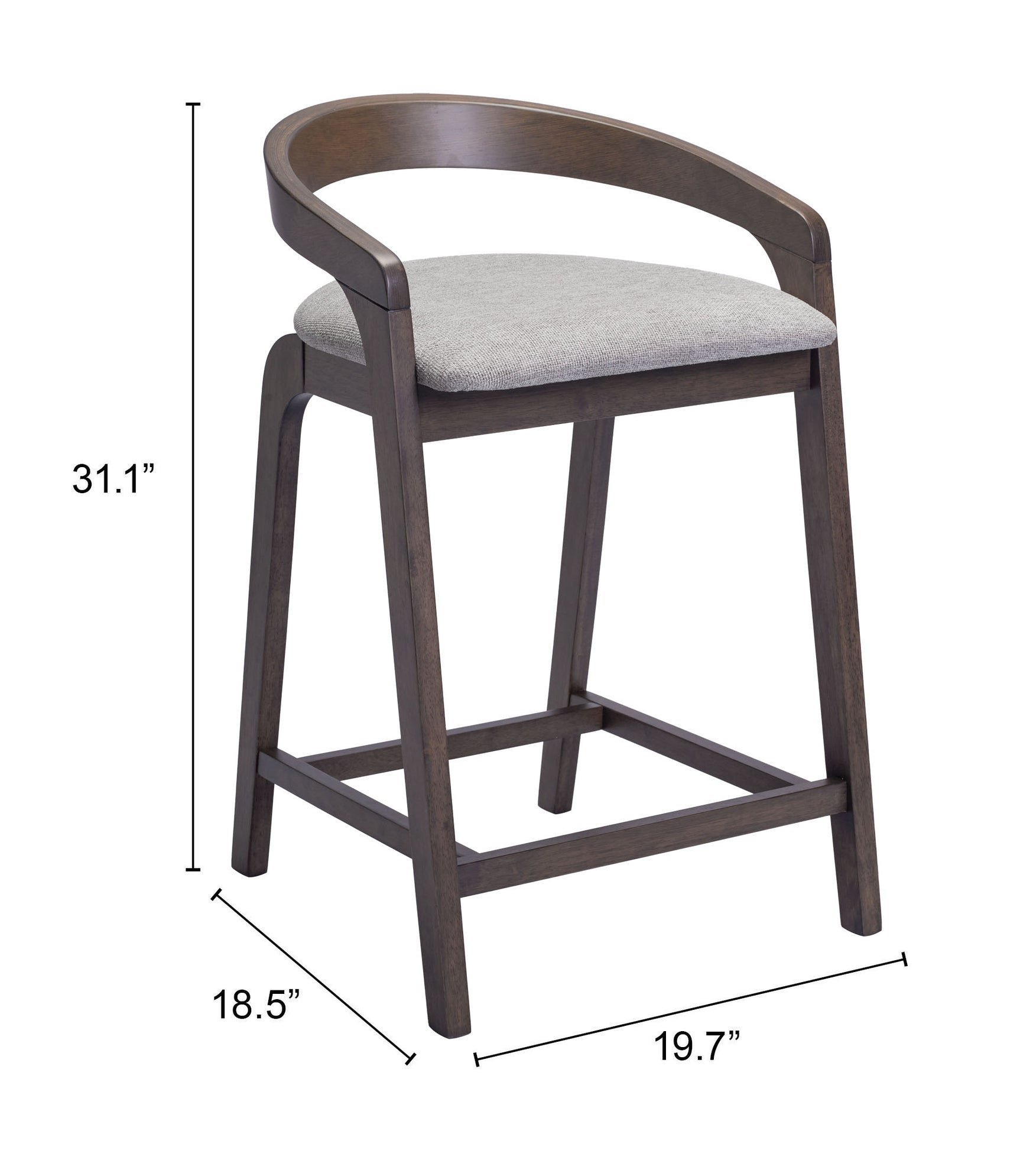 Troy Dove Gray & Espresso Counter Stool (Set of 2) - Ornate Home