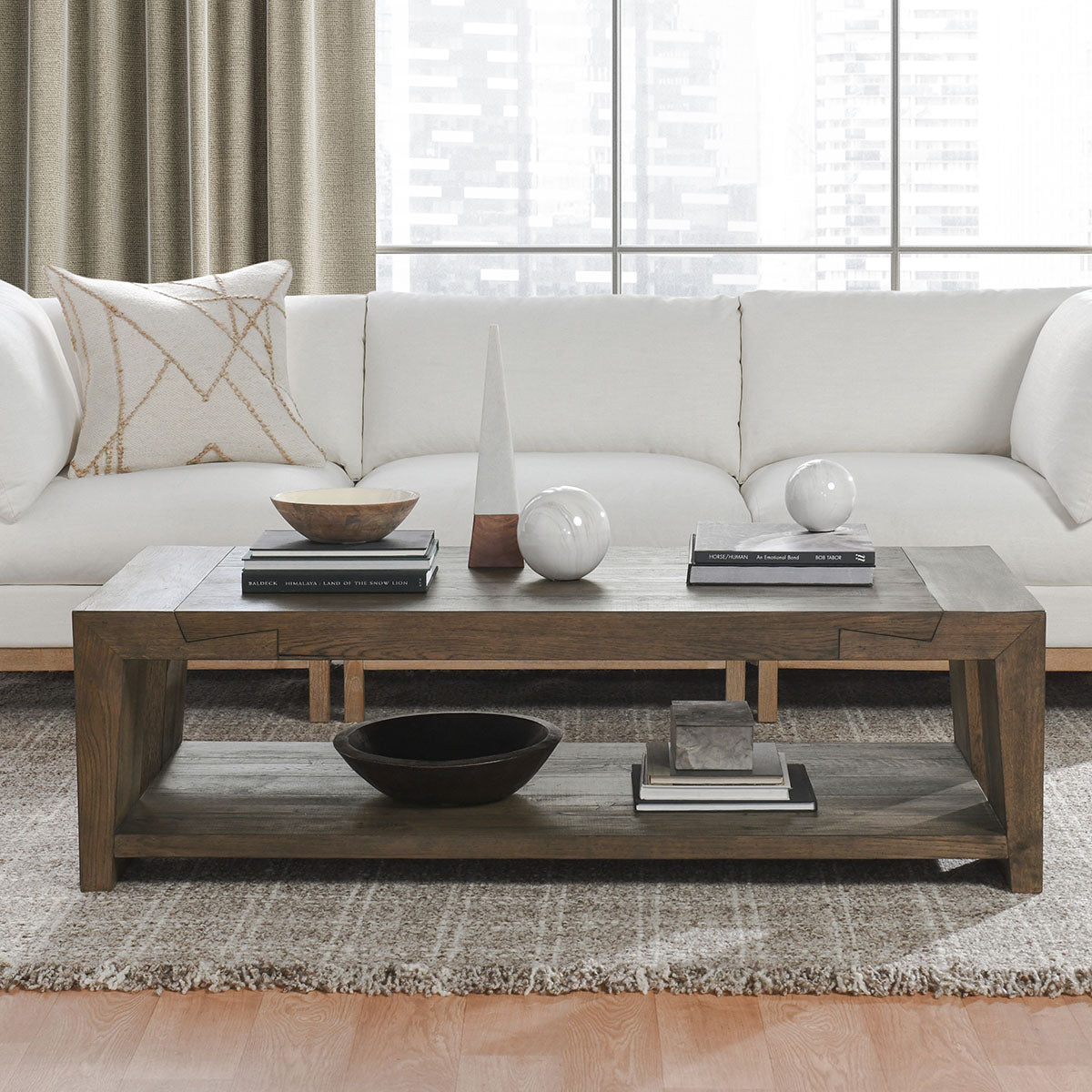 Troy Suede Brown Coffee Table - Ornate Home