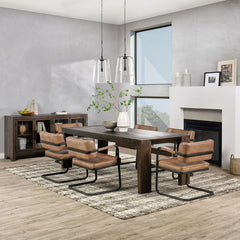 Troy Suede Brown Dining Table - Ornate Home