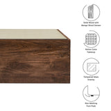 Truett Walnut Square Wood Rattan Coffee Table - Ornate Home