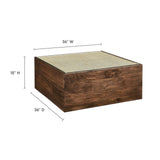 Truett Walnut Square Wood Rattan Coffee Table - Ornate Home