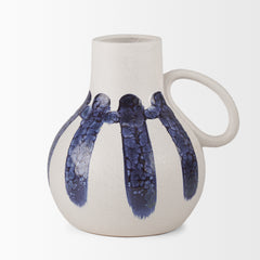 Truett White/Blue Ceramic Jug Vase