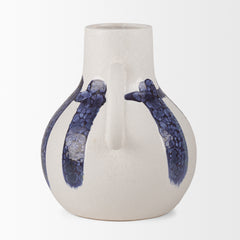 Truett White/Blue Ceramic Jug Vase