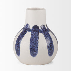 Truett White/Blue Ceramic Jug Vase